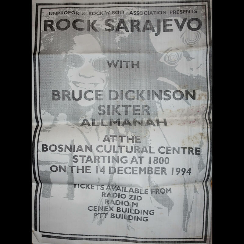 Poster announcing the concert with Bruce Dickinson, November 1994 (Photo by Chris Dale)