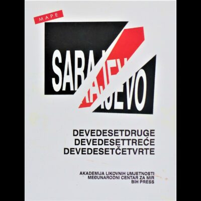 “Mapa grafika Sarajevo 32, 93, 94.”, informativni letak, omotnica, 1994. (Zbirka Međunarodni centar za mir)